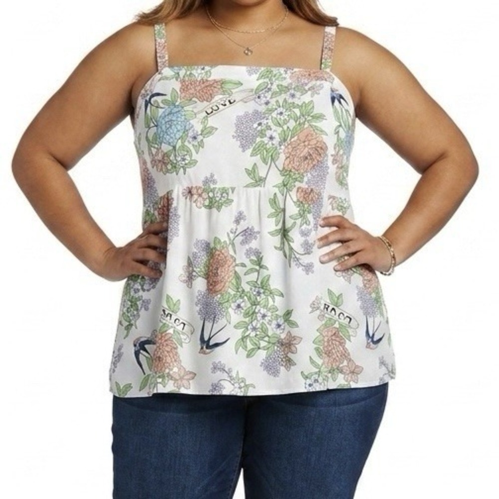TORRID Babydoll Cami sz 3X (22/24) Floral Cottagecore Feminine Boho Flowy NWT